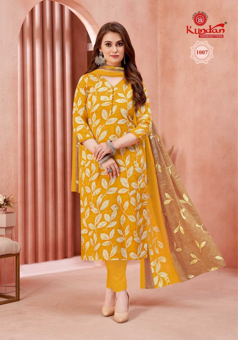 Kundan Trendsetter Pashmina Gold Vol 1 Cotton Unstitched Daily Wear Salwar Suit