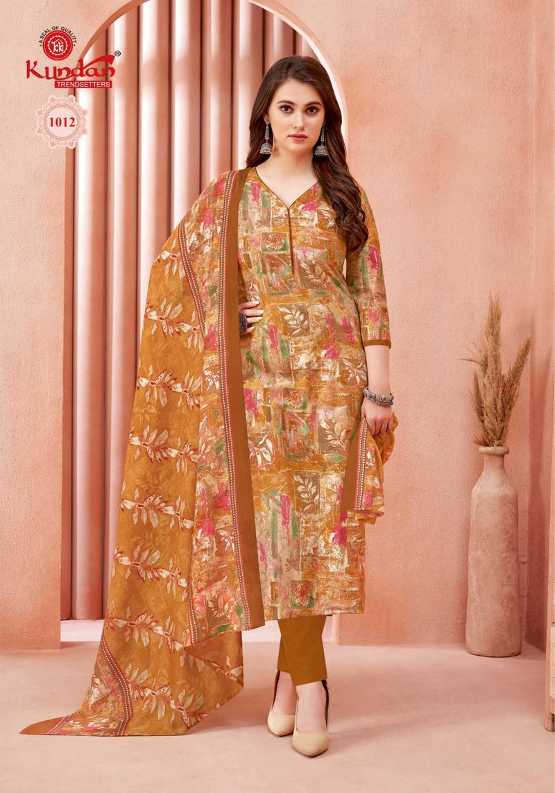 Kundan Trendsetter Pashmina Gold Vol 1 Cotton Unstitched Daily Wear Salwar Suit
