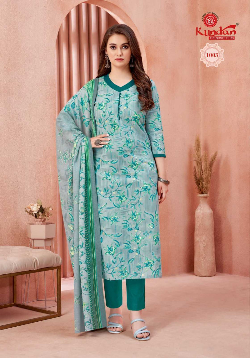 Kundan Trendsetter Pashmina Gold Vol 1 Cotton Unstitched Daily Wear Salwar Suit