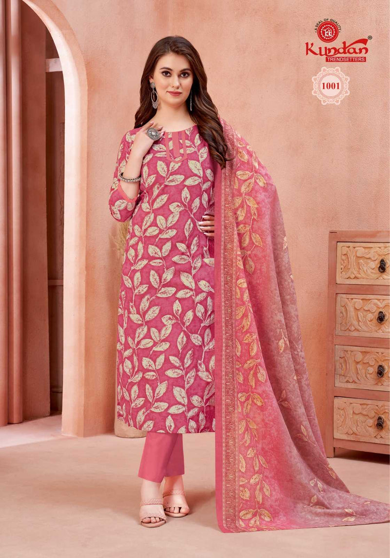 Kundan Trendsetter Pashmina Gold Vol 1 Cotton Unstitched Daily Wear Salwar Suit