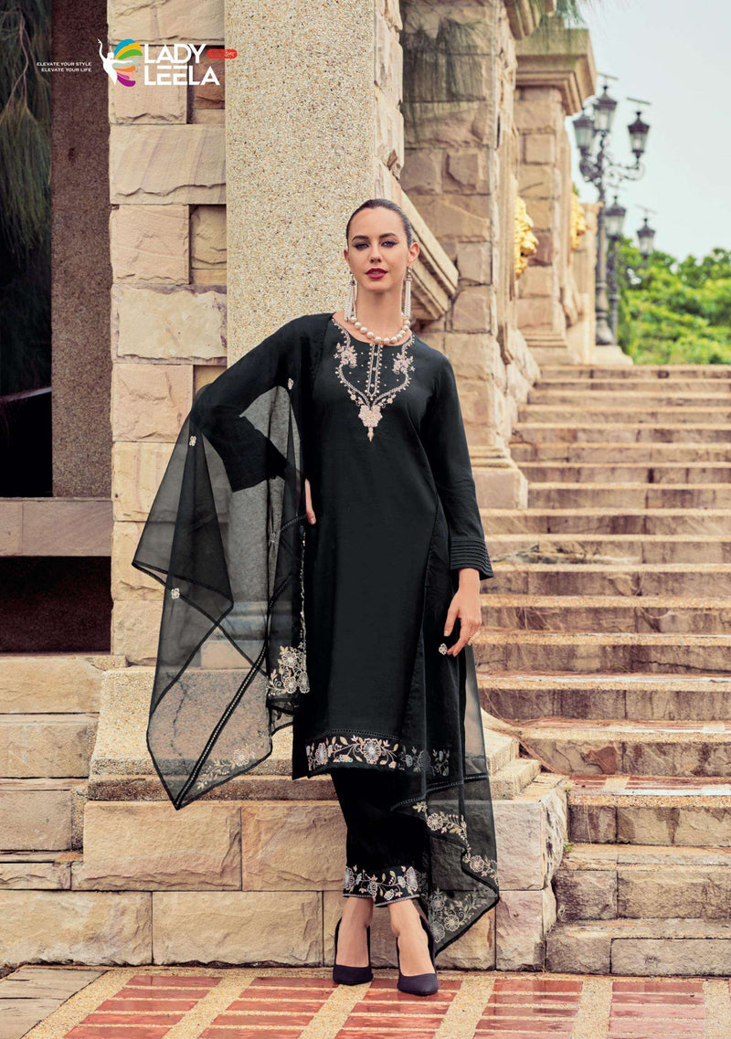 Lady Leela Afsana Vicose Silk Handwork Kurti Afghani Pant Dupatta Set