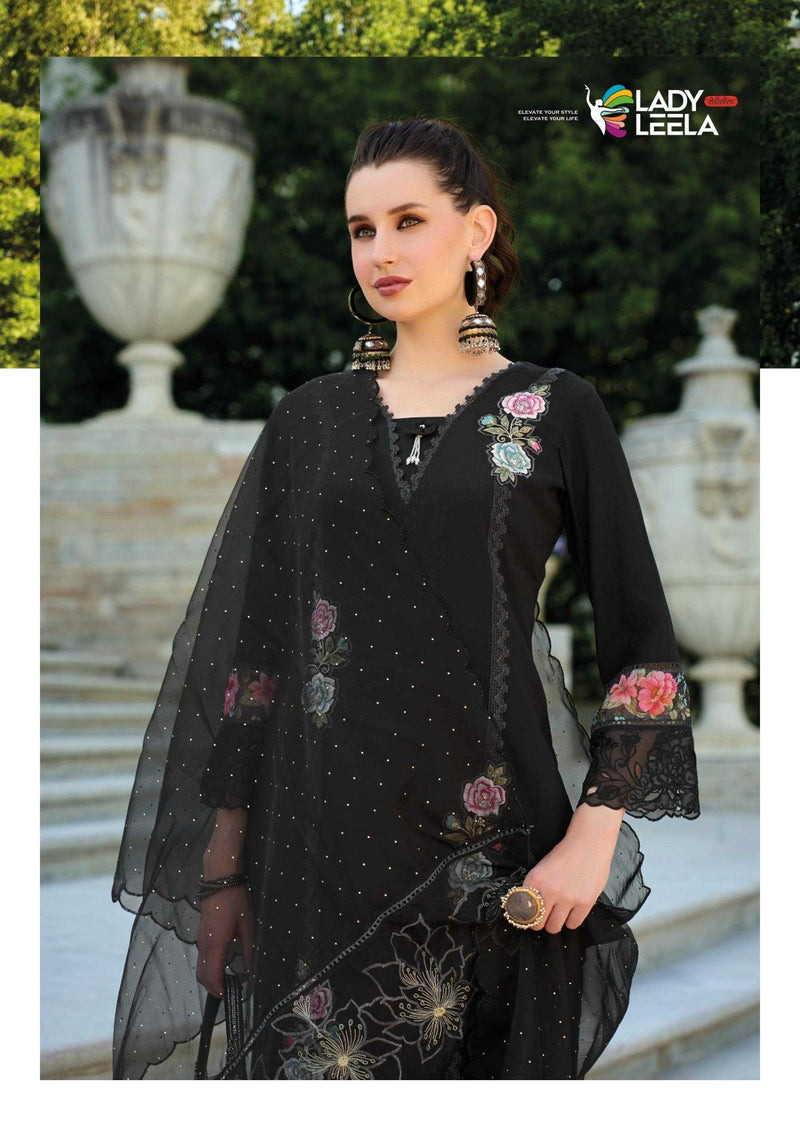 Lady Leela Ibadat Vol 3 Viscose Silk Handwork Crosio Lace Designer Kurti Pant Dupatta Set