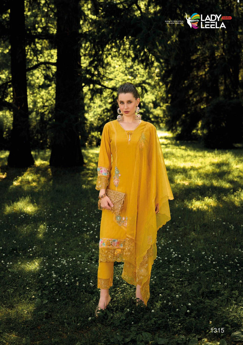 Lady Leela Ibadat Vol 3 Viscose Silk Handwork Crosio Lace Designer Kurti Pant Dupatta Set
