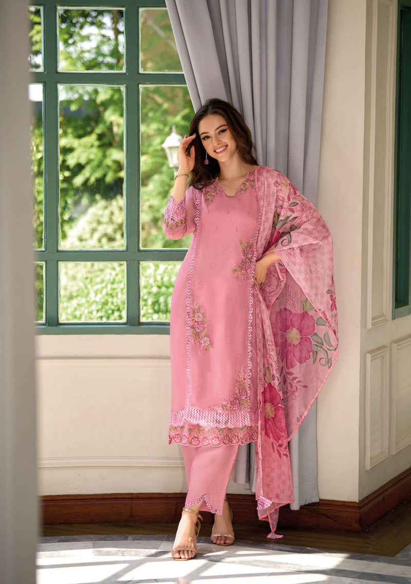 Lady Leela Inaya Organza Embroidery Work Party Wear Kurti Dupatta Set