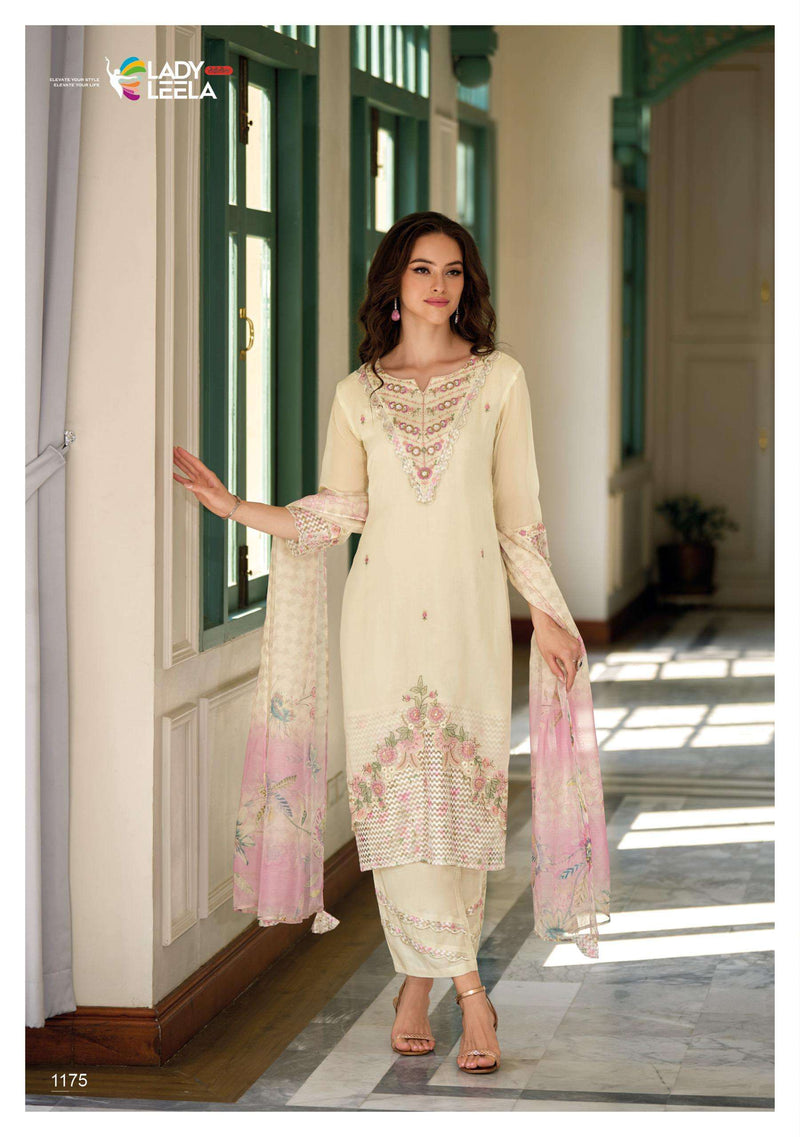 Lady Leela Inaya Organza Embroidery Work Party Wear Kurti Dupatta Set