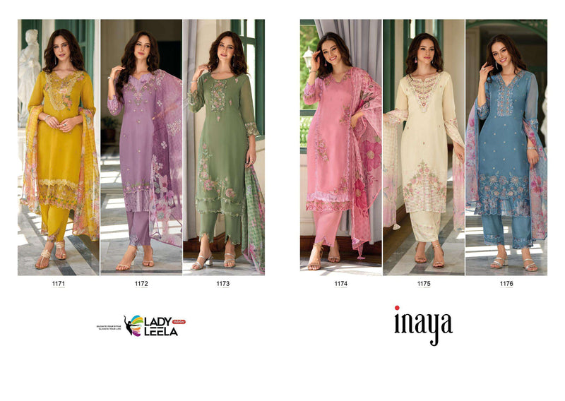 Lady Leela Inaya Organza Embroidery Work Party Wear Kurti Dupatta Set