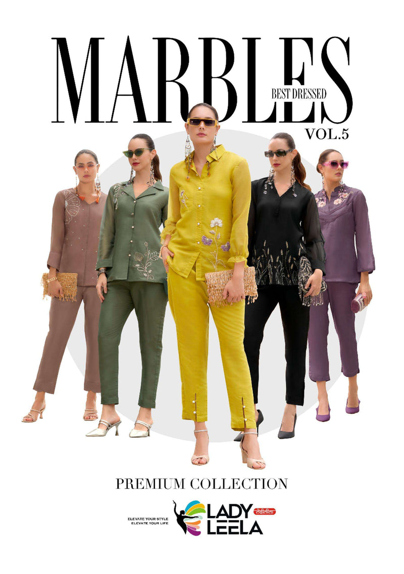 Lady Leela Marbles Vol 5 Viscose  Handwork Fancy Co Ord Set