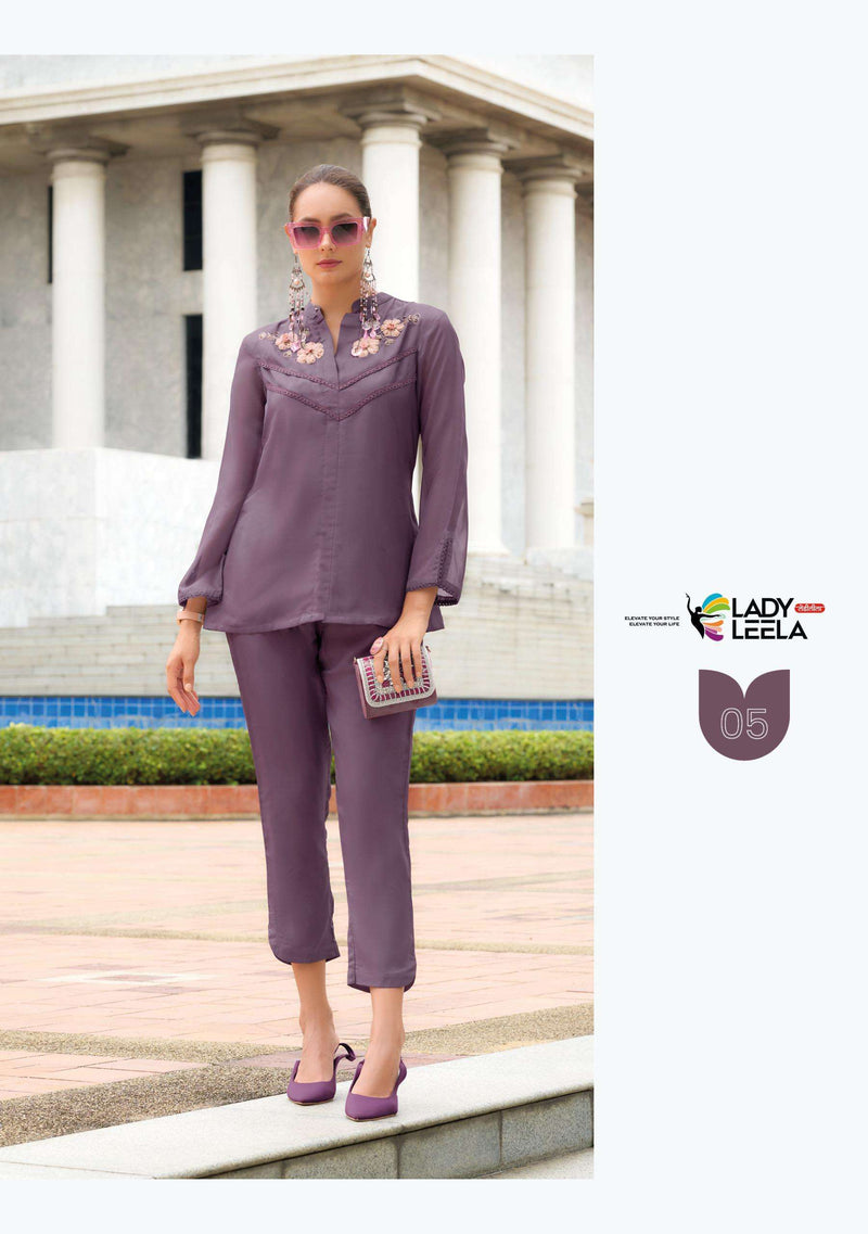 Lady Leela Marbles Vol 5 Viscose  Handwork Fancy Co Ord Set