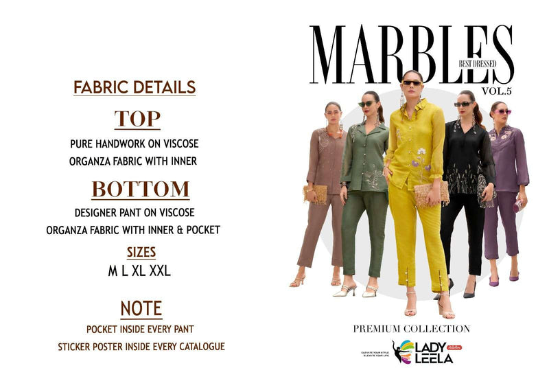 Lady Leela Marbles Vol 5 Viscose  Handwork Fancy Co Ord Set