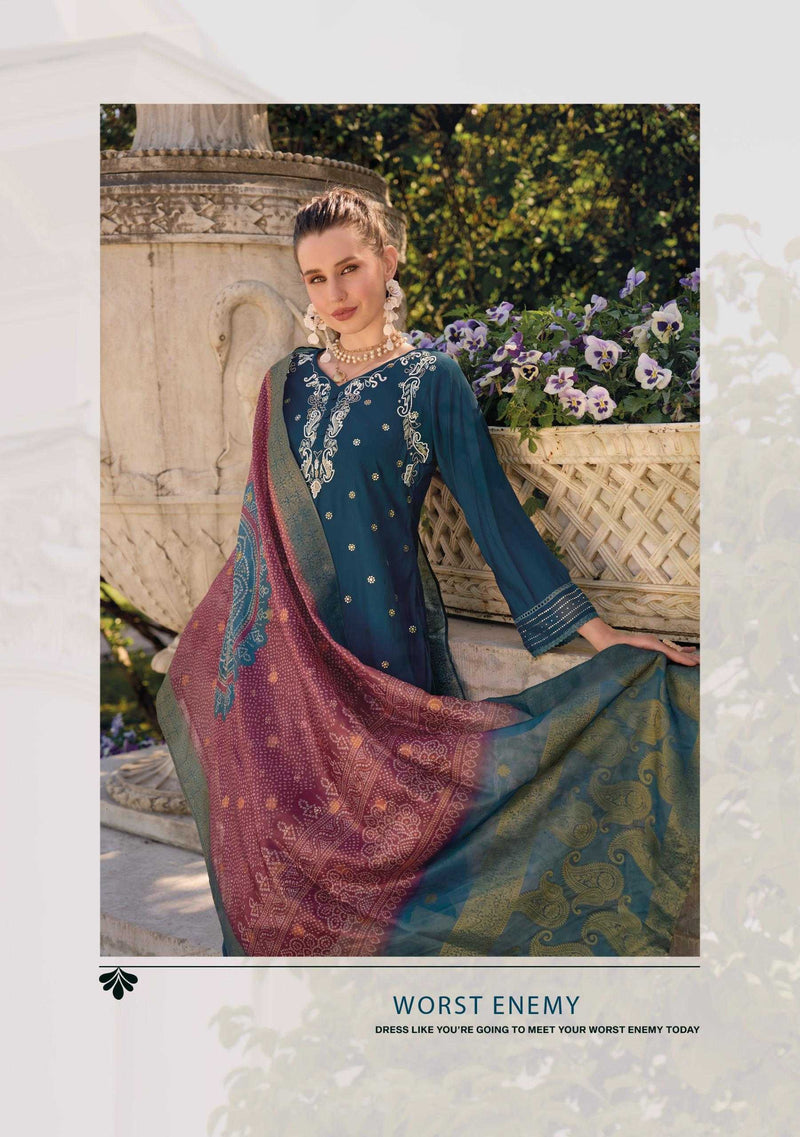 Lady Leela Tulips Vol 2  Viscose Silk Fabric Casual Wear Kurti With Pant Organza Dupatta Set