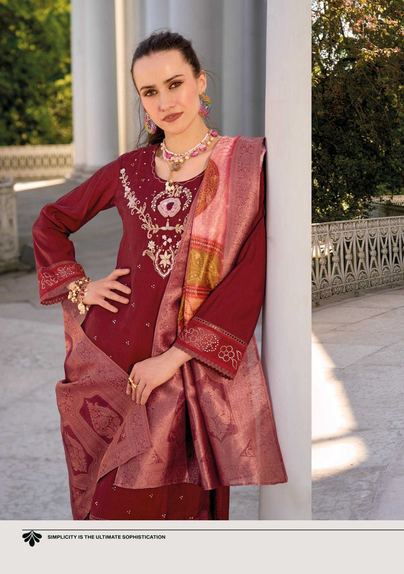 Lady Leela Tulips Vol 2  Viscose Silk Fabric Casual Wear Kurti With Pant Organza Dupatta Set