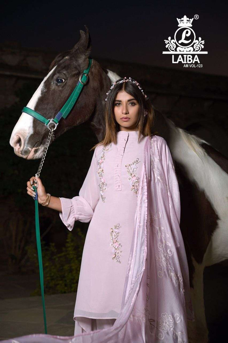 Laiba Designer Am Vol 123 Georgette Fancy Pakistani Salwar Kameez