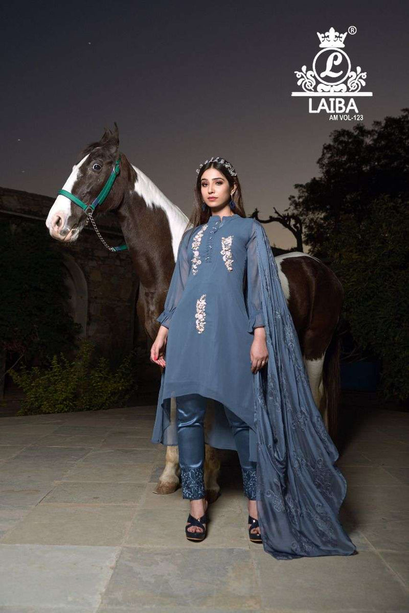 Laiba Designer Am Vol 123 Georgette Fancy Pakistani Salwar Kameez