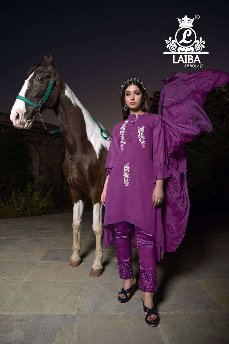 Laiba Designer Am Vol 123 Georgette Fancy Pakistani Salwar Kameez