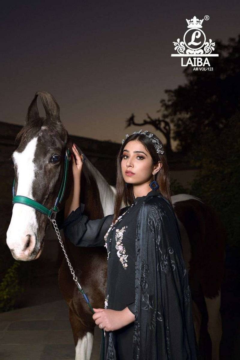 Laiba Designer Am Vol 123 Georgette Fancy Pakistani Salwar Kameez