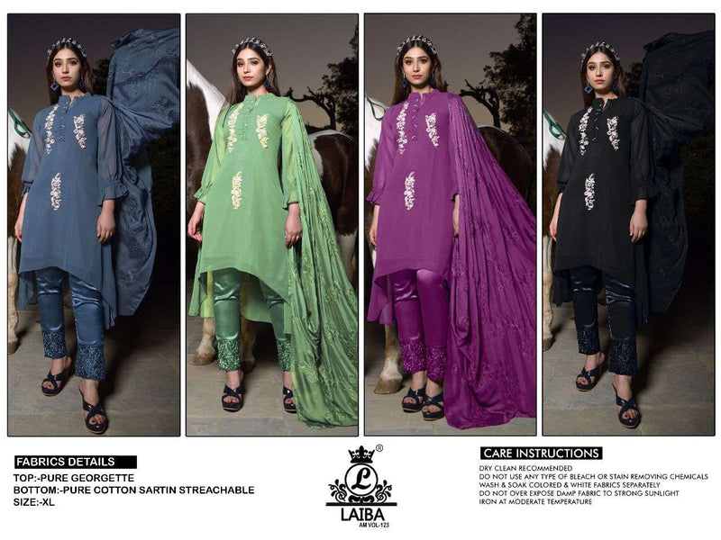 Laiba Designer Am Vol 123 Georgette Fancy Pakistani Salwar Kameez
