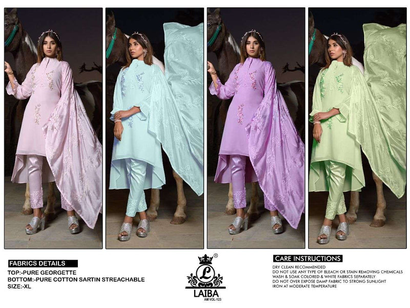 Laiba Designer Am Vol 123 Georgette Fancy Pakistani Salwar Kameez