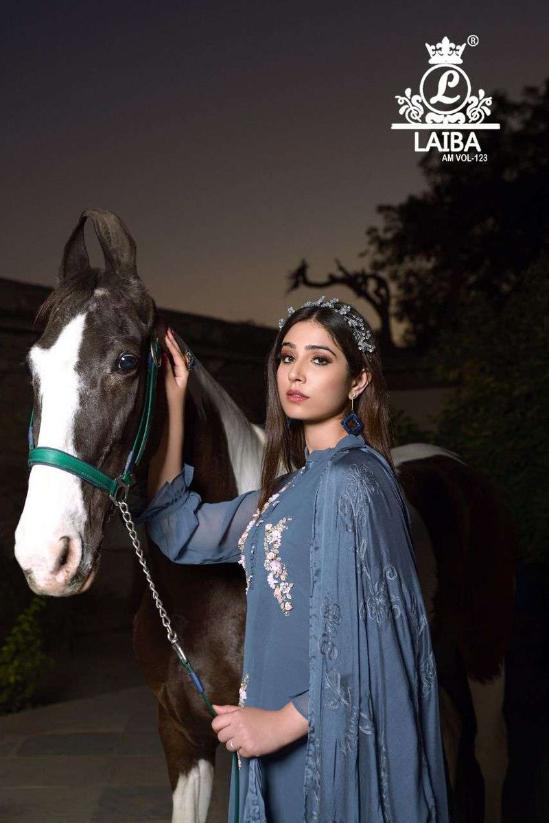 Laiba Designer Am Vol 123 Georgette Fancy Pakistani Salwar Kameez