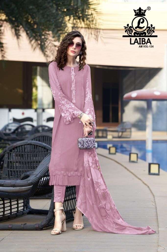Laiba Am Vol 134 Fancy Amazing Work Pakistani Kurti With Pant And Dupatta