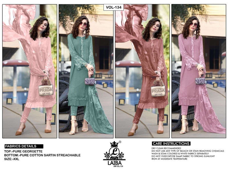 Laiba Am Vol 134 Fancy Amazing Work Pakistani Kurti With Pant And Dupatta