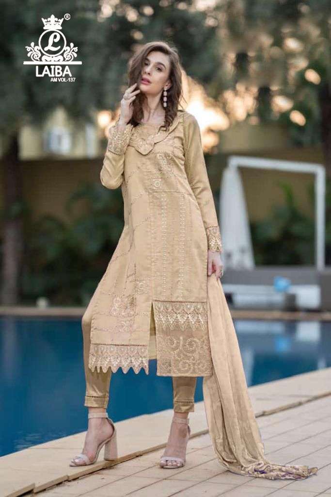 Laiba Designer Am Vol 137 Georgette Embroidery Pakistani Salwar Suit Collection