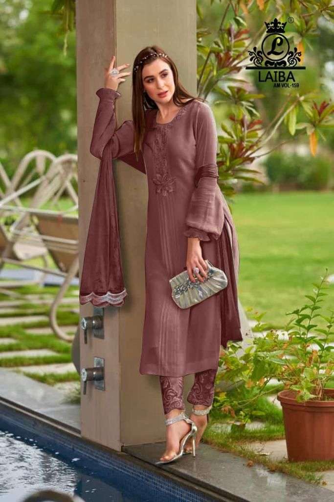 Laiba Am Vol 189 Beautiful Embroidery Work Pakistani Kurti With Pant And Dupatta