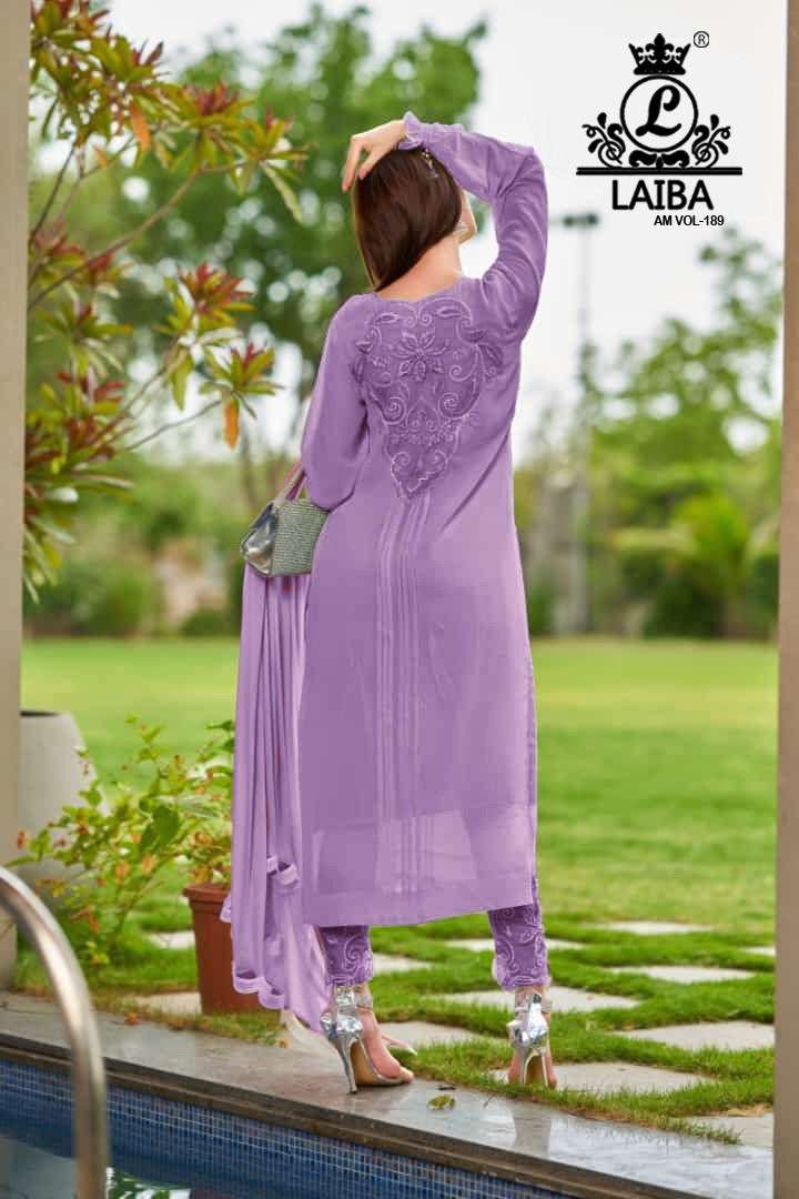 Laiba Am Vol 189 Beautiful Embroidery Work Pakistani Kurti With Pant And Dupatta