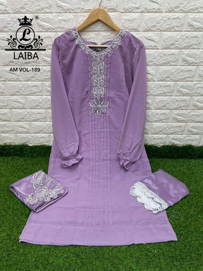 Laiba Am Vol 189 Beautiful Embroidery Work Pakistani Kurti With Pant And Dupatta