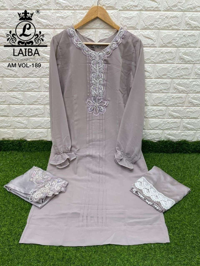 Laiba Am Vol 189 Beautiful Embroidery Work Pakistani Kurti With Pant And Dupatta