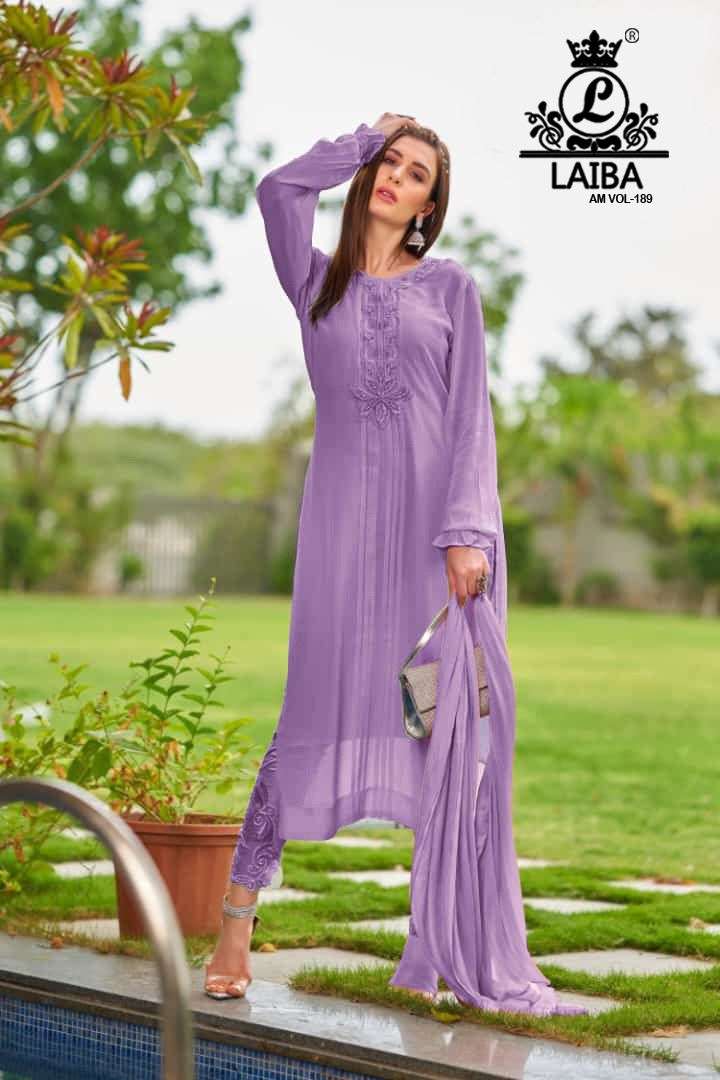 Laiba Am Vol 189 Beautiful Embroidery Work Pakistani Kurti With Pant And Dupatta