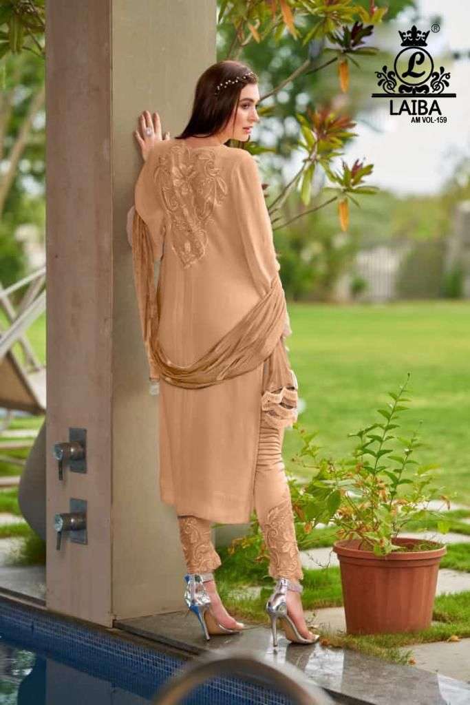 Laiba Am Vol 189 Beautiful Embroidery Work Pakistani Kurti With Pant And Dupatta