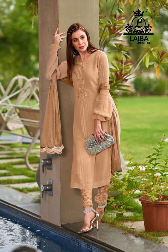 Laiba Am Vol 189 Beautiful Embroidery Work Pakistani Kurti With Pant And Dupatta