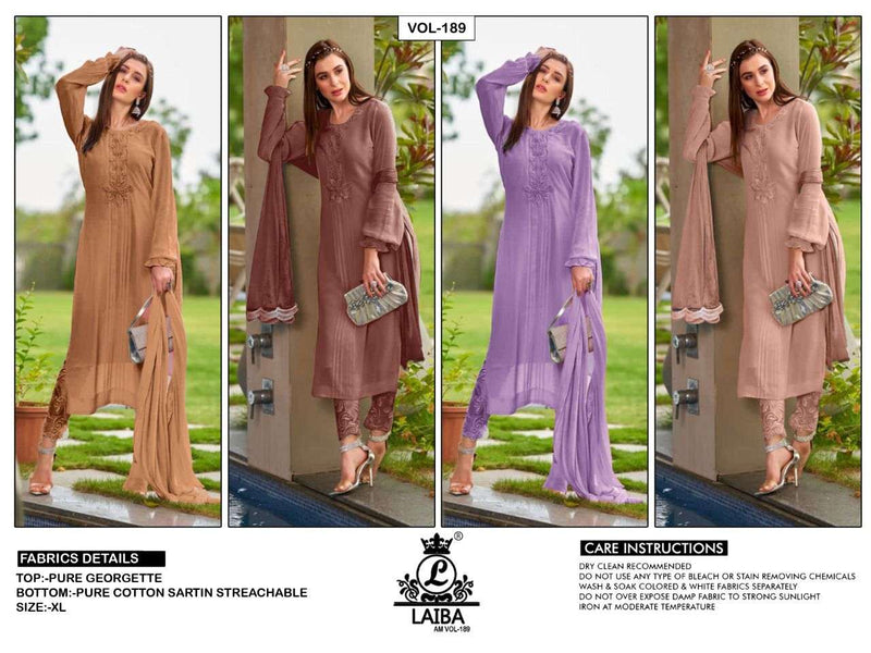 Laiba Am Vol 189 Beautiful Embroidery Work Pakistani Kurti With Pant And Dupatta