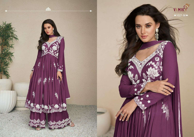 Lakhnavi Vol 5 Premium By Vamika Amazing Thread Work Readymade Plazzo Style Ladies Suits