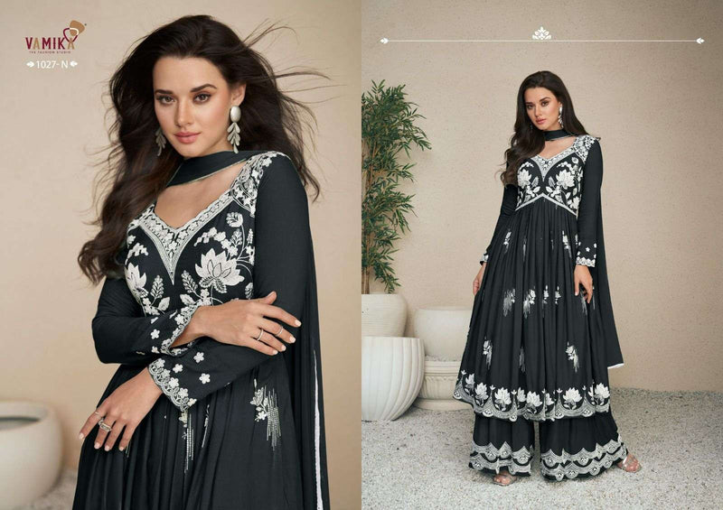 Lakhnavi Vol 5 Premium By Vamika Amazing Thread Work Readymade Plazzo Style Ladies Suits