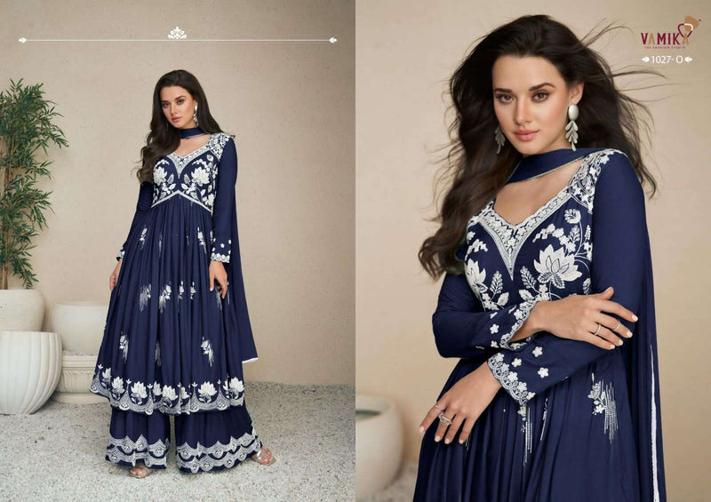 Lakhnavi Vol 5 Premium By Vamika Amazing Thread Work Readymade Plazzo Style Ladies Suits