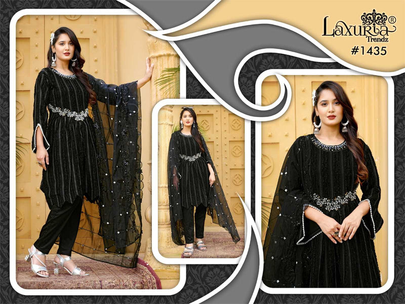 Laxuria Trendz 1435 Feathered Bsy Fancy Party Wear Top Pant Collection