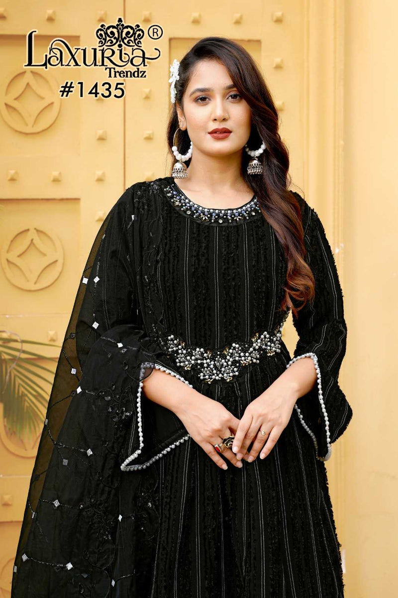 Laxuria Trendz 1435 Feathered Bsy Fancy Party Wear Top Pant Collection