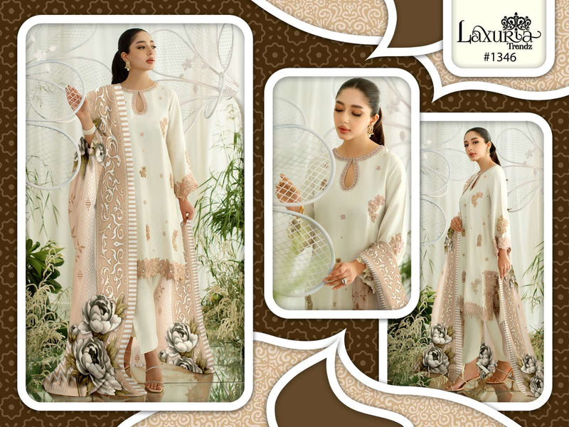 Luxuria Trendz D No 1346 Fox Georgette Glamours Looking Kurti Paired With Bottom & Digital Print Duptta
