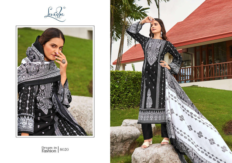 Levisha Naira Nx Vol 8 Cotton Pakistani Style Print With Fancy Self Embroidery Salwar Suit