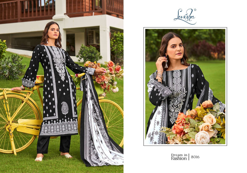 Levisha Naira Nx Vol 8 Cotton Pakistani Style Print With Fancy Self Embroidery Salwar Suit