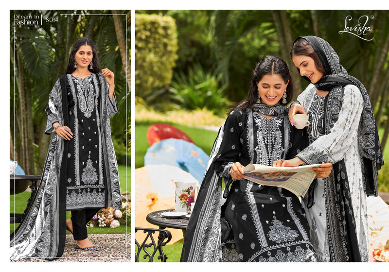 Levisha Naira Nx Vol 8 Cotton Pakistani Style Print With Fancy Self Embroidery Salwar Suit