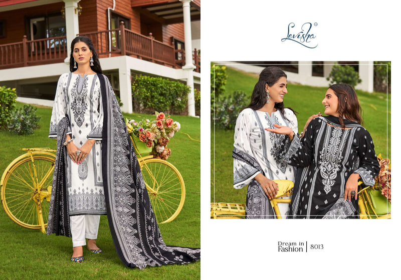 Levisha Naira Nx Vol 8 Cotton Pakistani Style Print With Fancy Self Embroidery Salwar Suit