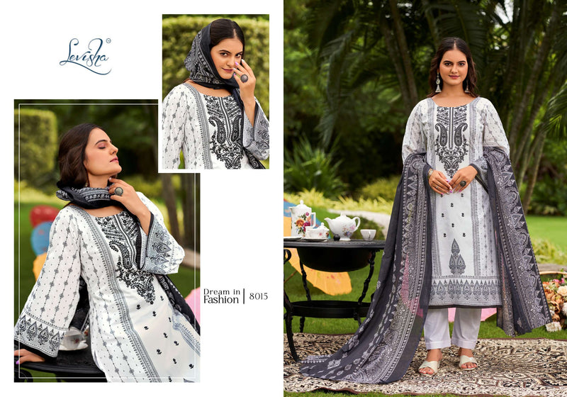 Levisha Naira Nx Vol 8 Cotton Pakistani Style Print With Fancy Self Embroidery Salwar Suit