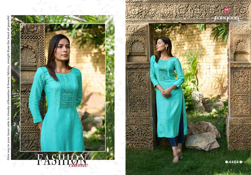 Lightline Vol 12 By Rangoon Designer Fancy Lining Silk Work Kurtis