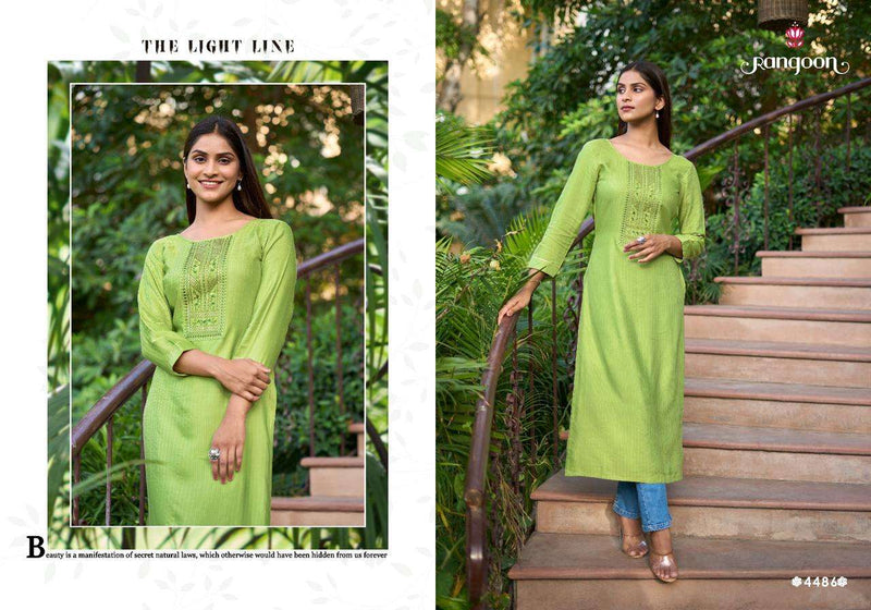Lightline Vol 12 By Rangoon Designer Fancy Lining Silk Work Kurtis