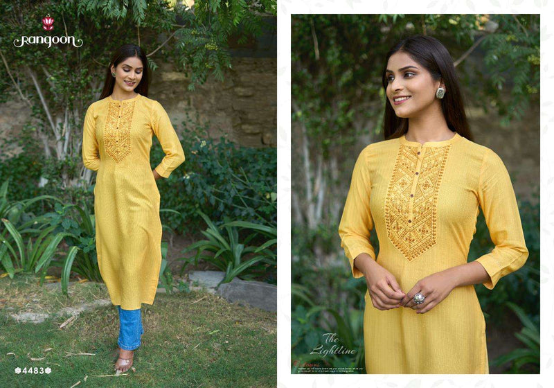 Lightline Vol 12 By Rangoon Designer Fancy Lining Silk Work Kurtis