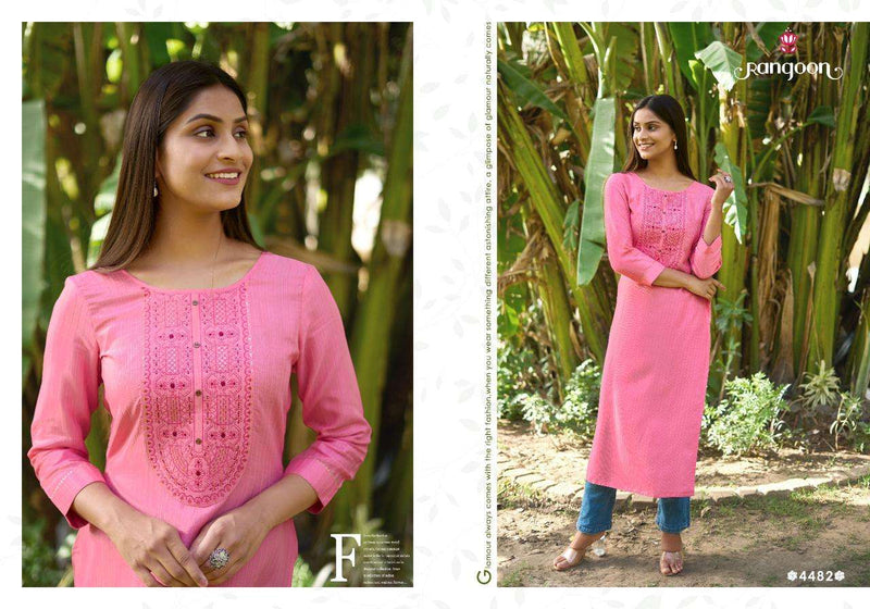 Lightline Vol 12 By Rangoon Designer Fancy Lining Silk Work Kurtis