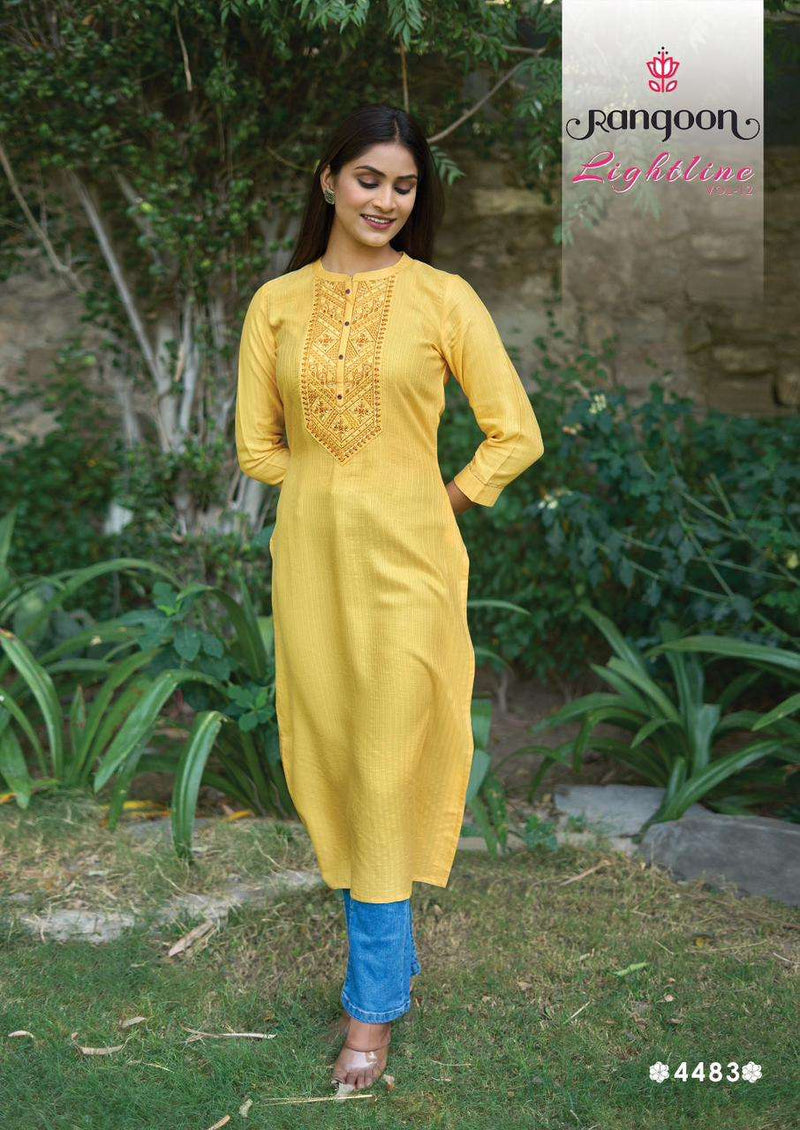 Lightline Vol 12 By Rangoon Designer Fancy Lining Silk Work Kurtis