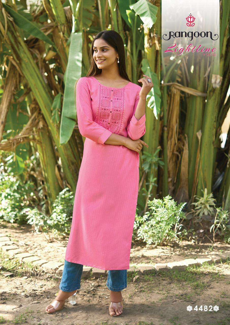 Lightline Vol 12 By Rangoon Designer Fancy Lining Silk Work Kurtis